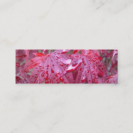 Customizable Red Japanese Maple Leaves Bookmark Business Card