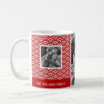 Red Japanese Pattern | Family Photos &amp; Text Coffee Mug