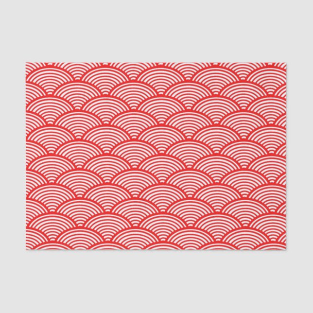 Red Japanese Wave Tissue Paper (Front)