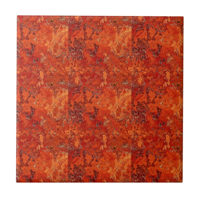Red Jasper Design Ceramic Tile (Front)
