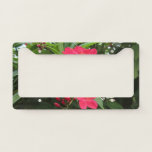 Red Jatropha Flowers License Plate Frame