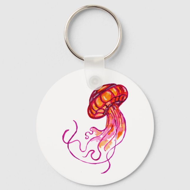 Red Jellyfish Keychain (Front)