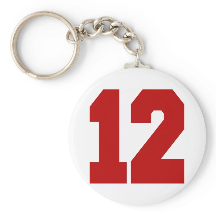 Red Jersey Number 12 Keychain