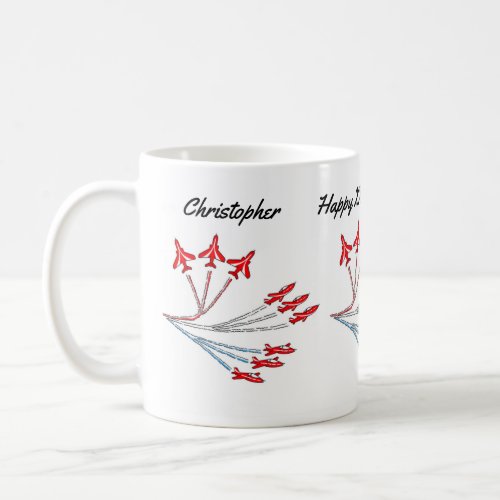 Red Jet Planes Birthday Coffee Mug