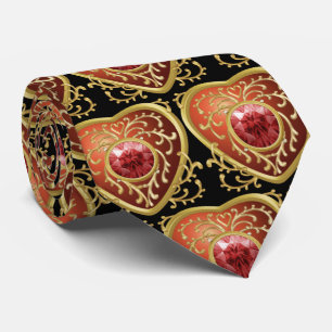 Red Jewel Fairy Heart  Neck Tie