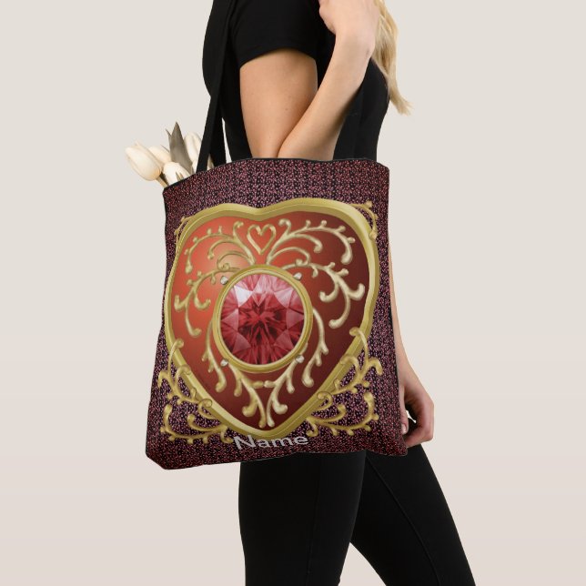Red Jewel  Heart   fairy  tote bag (Close Up)