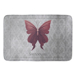 Red Jeweled Butterfly Bath Mat