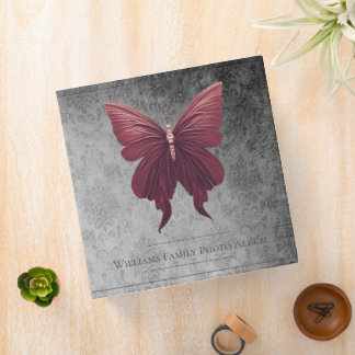 Red Jeweled Butterfly Family Photo Album 3 Ring Binder