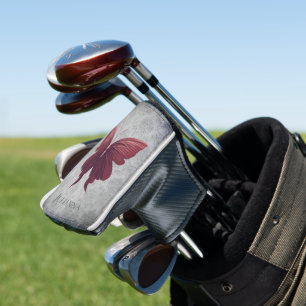 Red Jeweled Butterfly Golf Head Cover