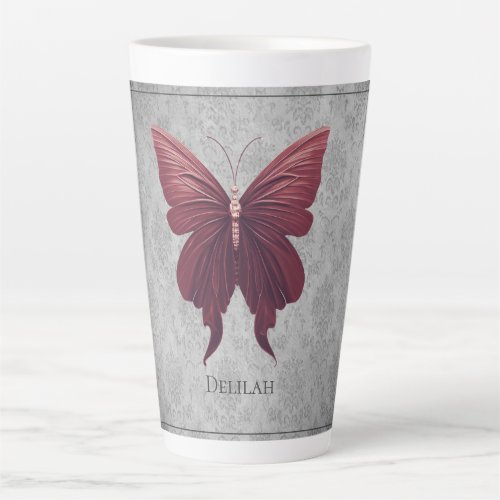 Red Jeweled Butterfly Latte Mug