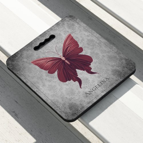 Red Jeweled Butterfly Seat Cushion