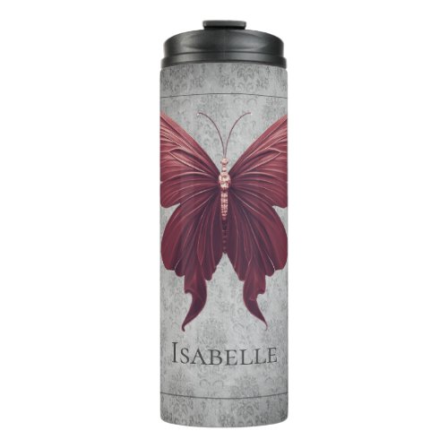 Red Jeweled Butterfly Thermal Tumbler