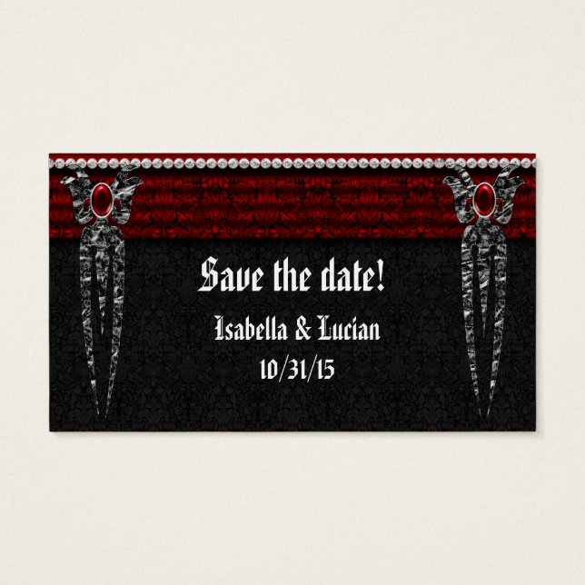 Red Jeweled Damask Vampire Wedding (Back)