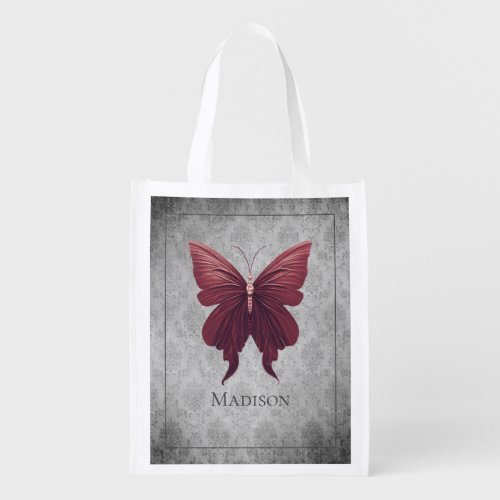 Red Jeweled Dragonfly Grocery Bag