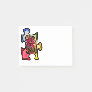 Red Jigsaw Puzzle Piece Note
