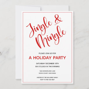 Red Jingle and Mingle Christmas Party Invitation