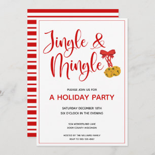 Red Jingle and Mingle Holiday Party Invitation