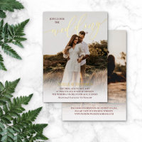 Red Join Us Gold Script Photo Double Sided Wedding