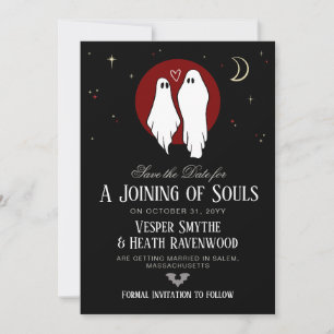 Red Joining of Souls Halloween Wedding Save The Date