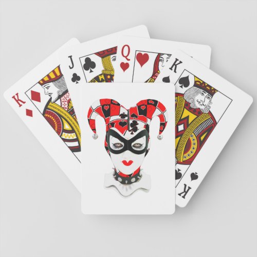 Red Joker Head Poker Cards