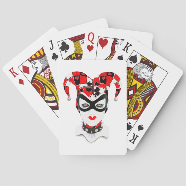 Red Joker Head Poker Cards (Back)