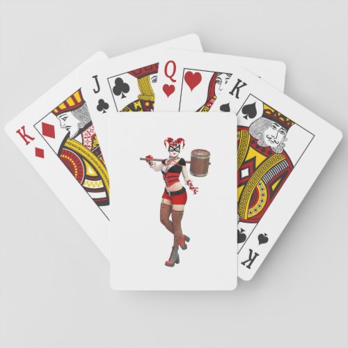 Red Joker with Hammer Poker Cards