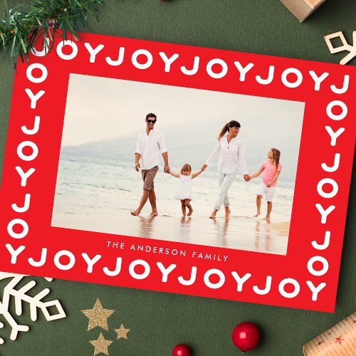 RED JOY  Christmas Photo Frame Holiday Card