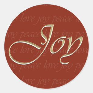 Red Joy Holiday Classic Round Sticker