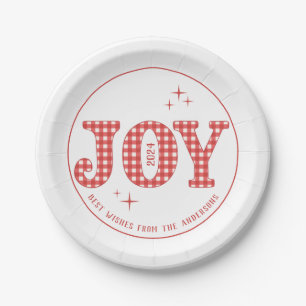 Red Joy New Year Party Custom Paper Plates