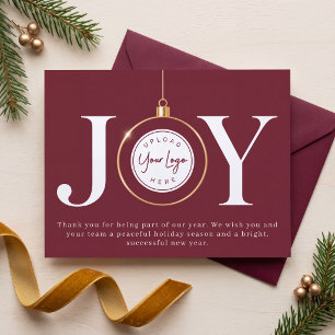Red JOY Ornament Corporate Holiday Card
