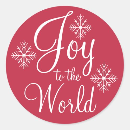 Red Joy to the World Christmas Stickers