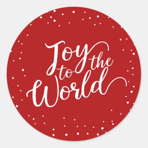 Red Joy to the World Holiday Classic Round Sticker