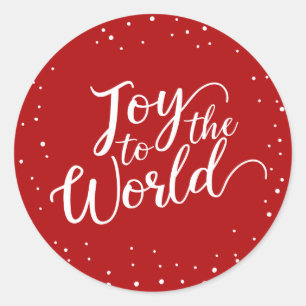 Red Joy to the World Holiday Classic Round Sticker