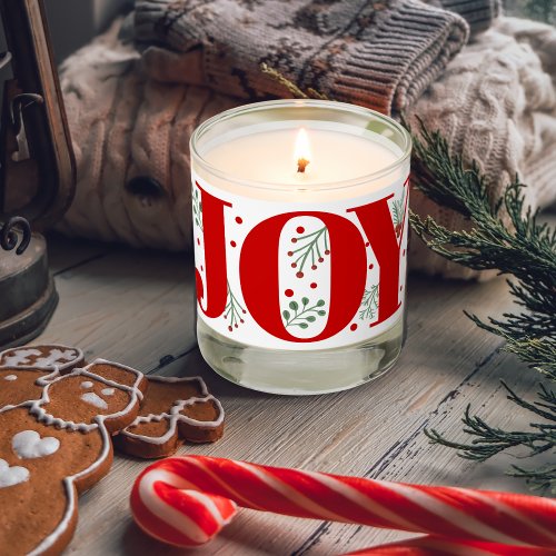 Red Joy with berries Christmas holiday Scented Candle