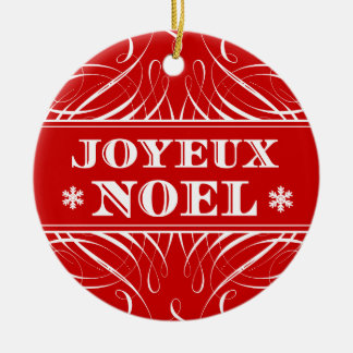Red Joyeux Noel Elegant Christmas Ornament