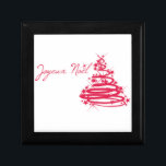 Red Joyeux Noël with Christmas Tree Gift Box<br><div class="desc">A beautiful red Christmas tree decorated with stars and the French for Merry Christmas,  Joyeux Noël.  This is the perfect design for the Francophile!</div>