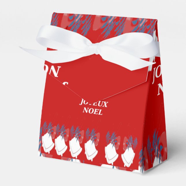 Red Joyous Christmas Bells Gift Box (Front Side)