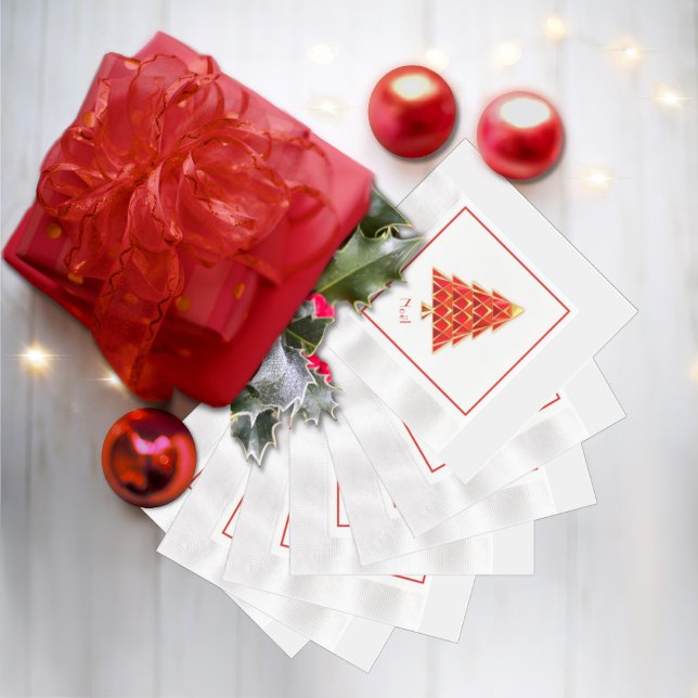 Red Joyoux Noel Paper Napkin (Creator Uploaded)