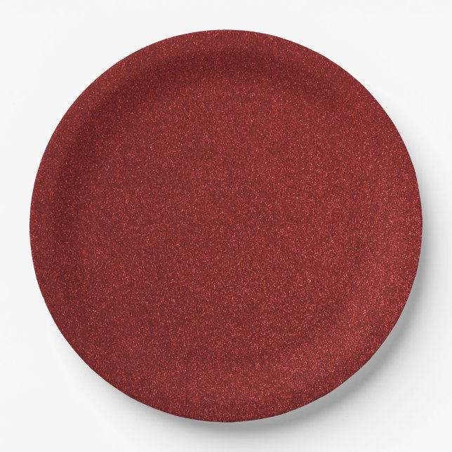 Red July 4th Glitter Paper Plates (Front)