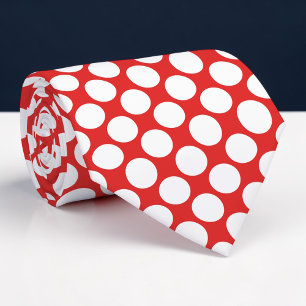 Red Jumbo Polka Dots Custom Necktie