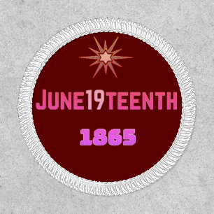 Red, June19teenth 3" Circle, Iron-On Patch