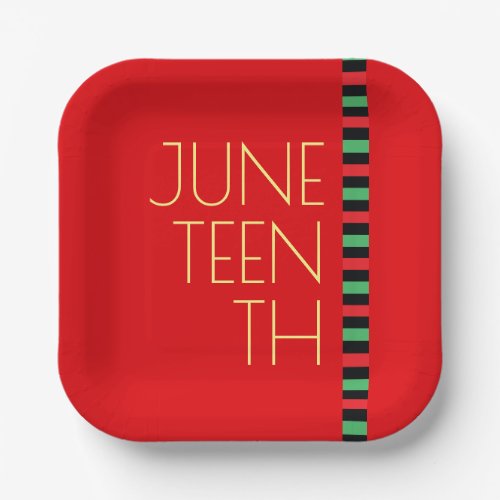 Red Juneteenth Paper Plates