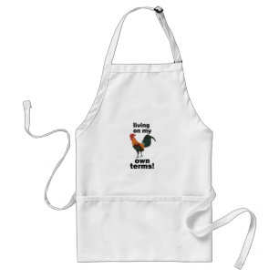 Red Junglefowl Living On My Own Terms Rooster Adult Apron