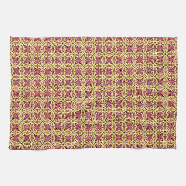 Red Kaleidoscope Kitchen Towel (Horizontal)