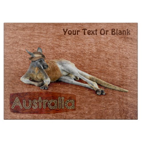 Red Kangaroo In Slouch Hat Cutting Board