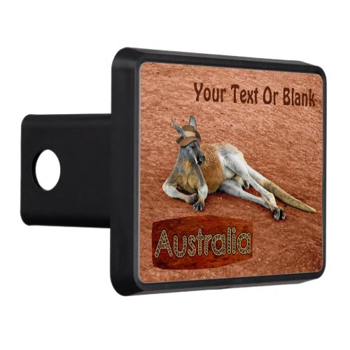 Red Kangaroo In Slouch Hat Hitch Cover