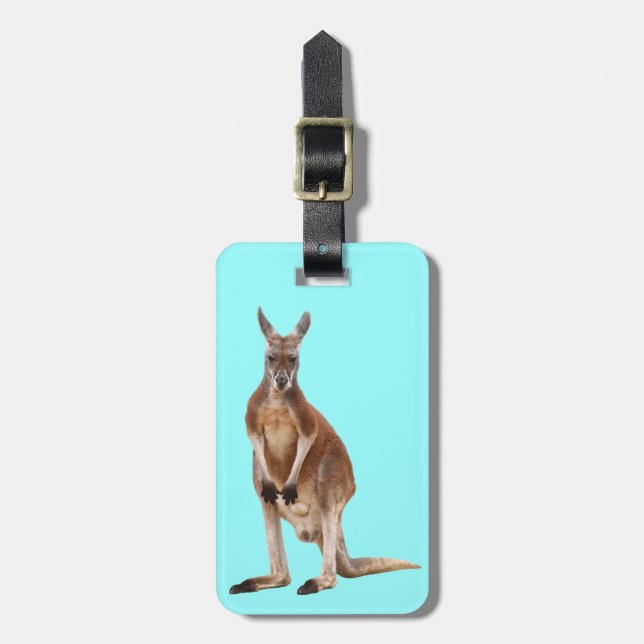 red kangaroo luggage tag (Front Vertical)