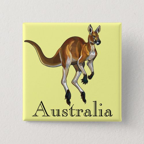 red kangaroo pinback button
