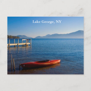 Red Kayak on Lake George, NY Postcard