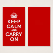 Red Keep Calm and Carry On (Front & Back)